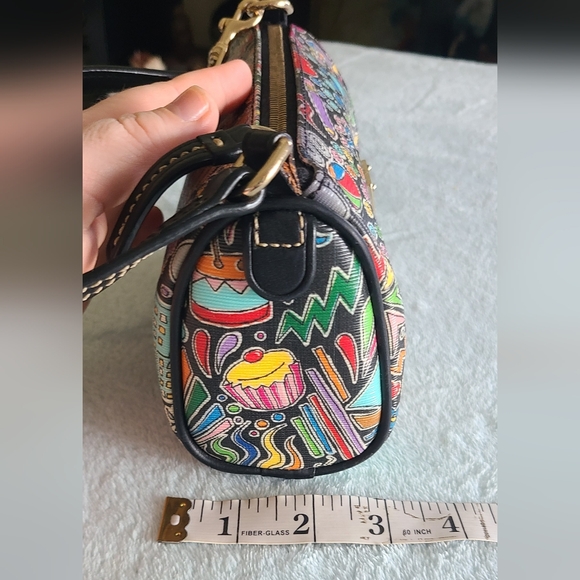 Dooney & Bourke Black Multicolor Doodle Wristlet - Picture 12 of 13